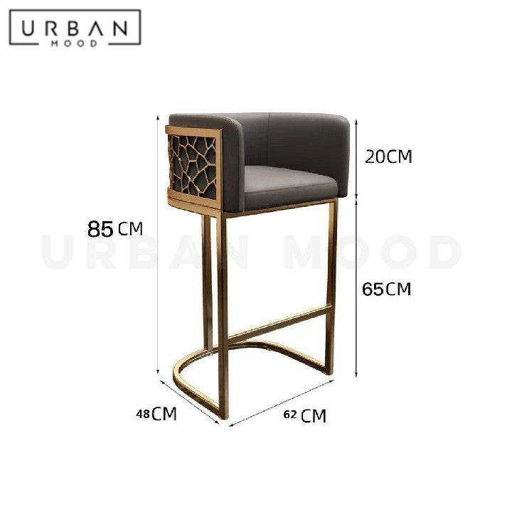 RIEDLER Modern Velvet Bar Stool