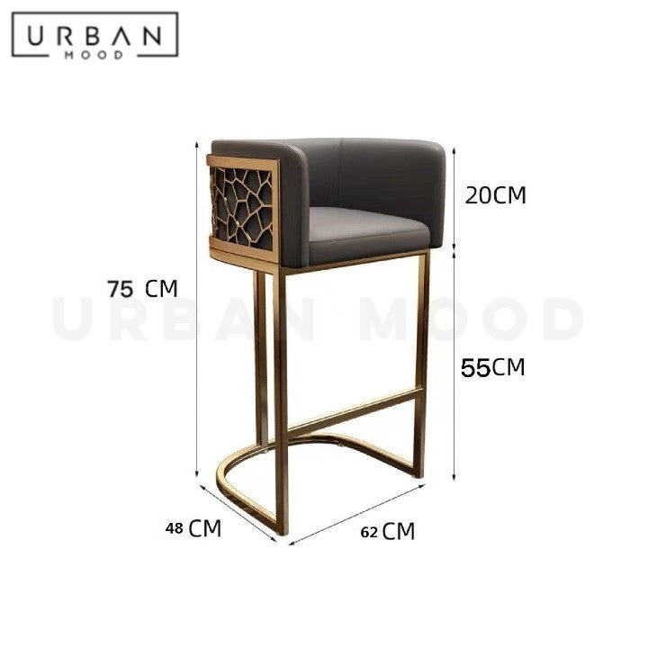 RIEDLER Modern Velvet Bar Stool