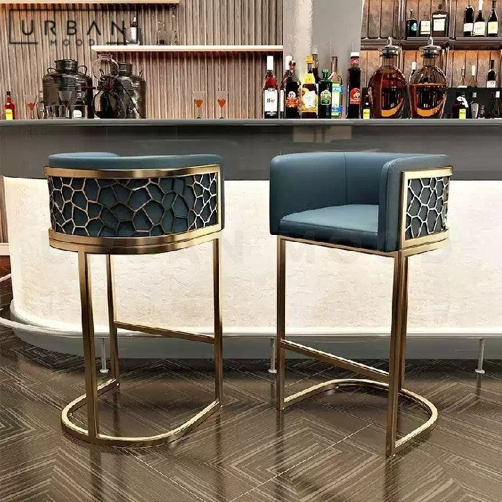RIEDLER Modern Velvet Bar Stool