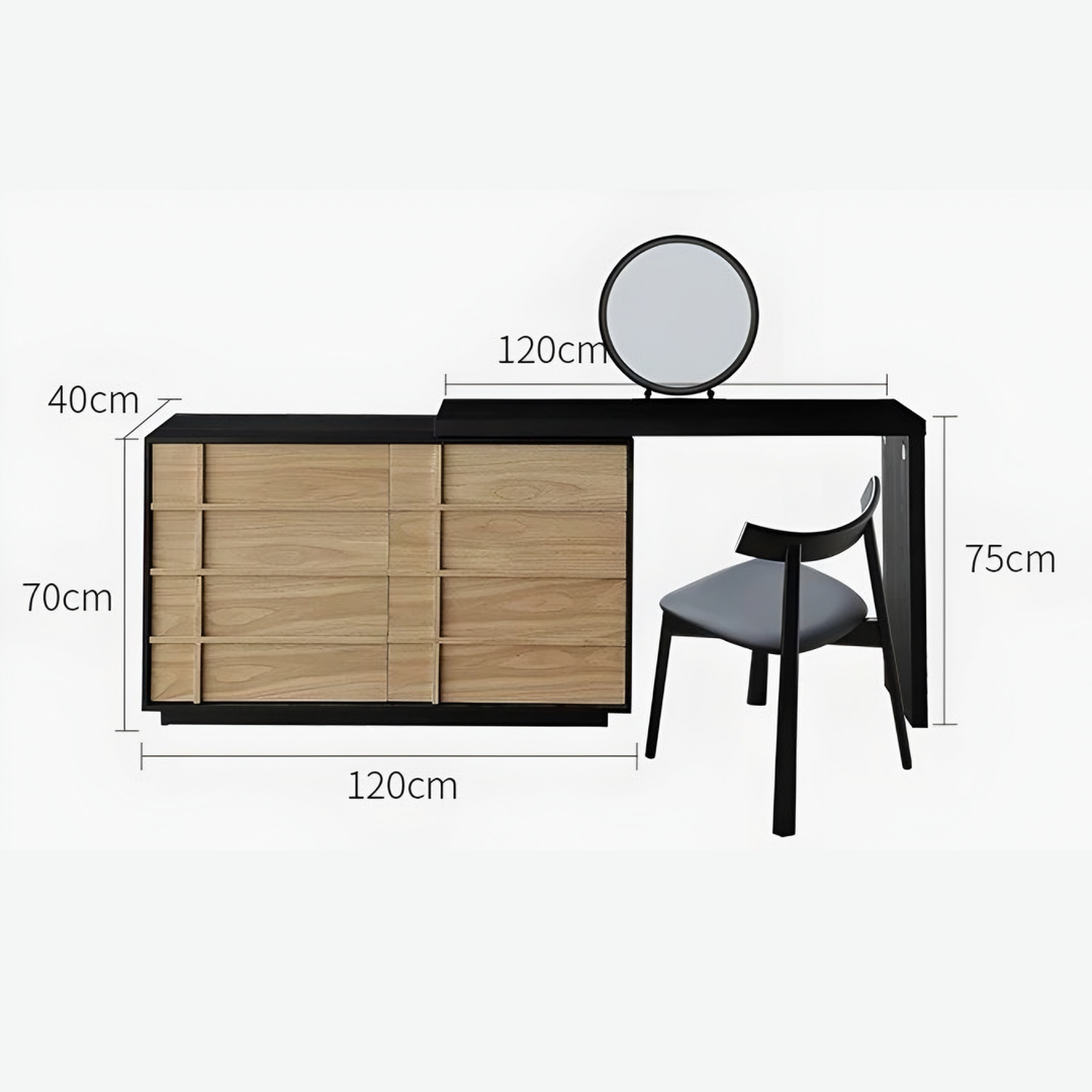 RIELA Modern Solid Wood Vanity Set - Urban Mood Singapore