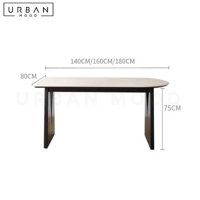 RIKKE Modern Travertine Dining Table