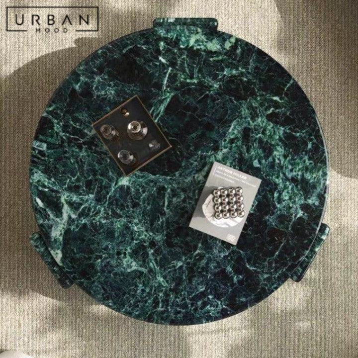 RINNE Modern Round Marble Coffee Table