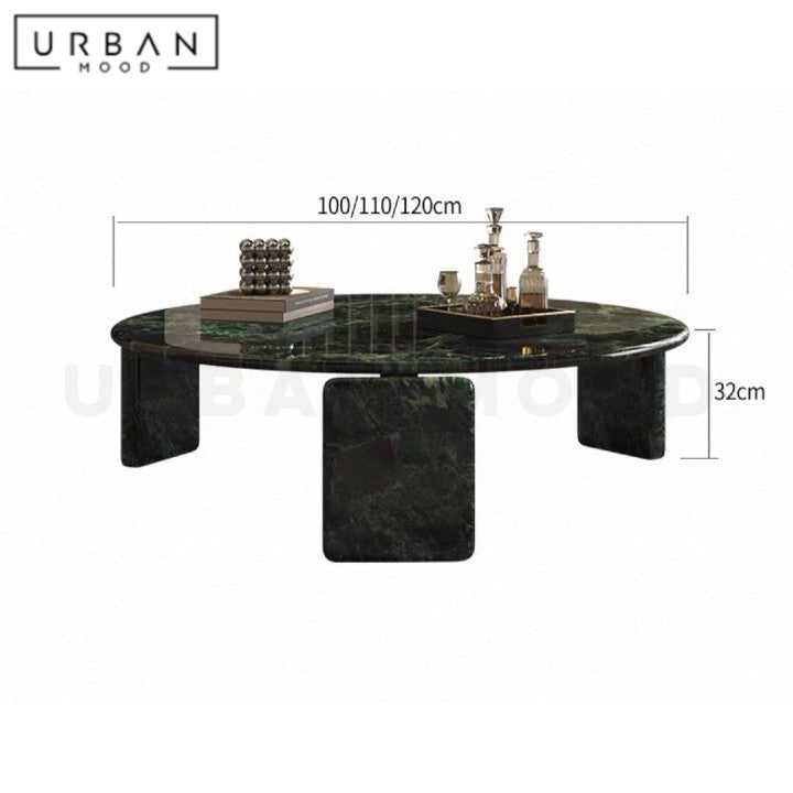 RINNE Modern Round Marble Coffee Table