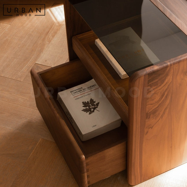 RIPPLE Modern Solid Wood Smart Bedside Table