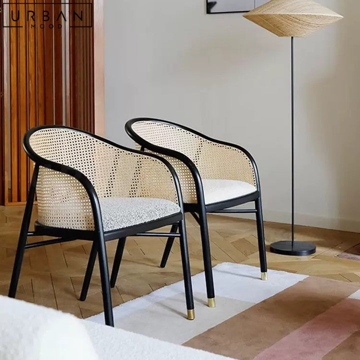 ROBBIE Mid-Century Rattan Dining Chair