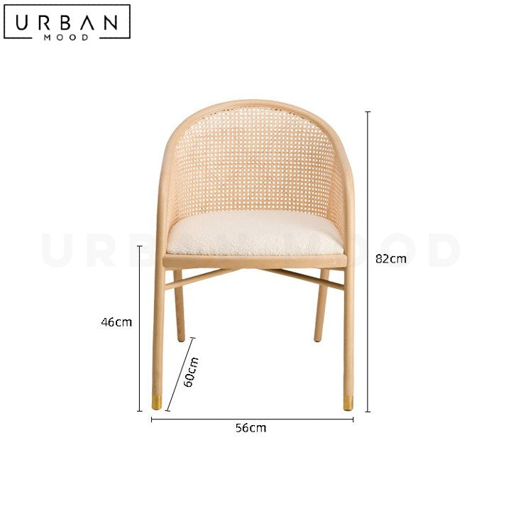 ROBBIE Mid-Century Rattan Dining Chair