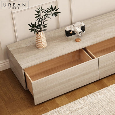 ROBB Modern Travertine TV Console