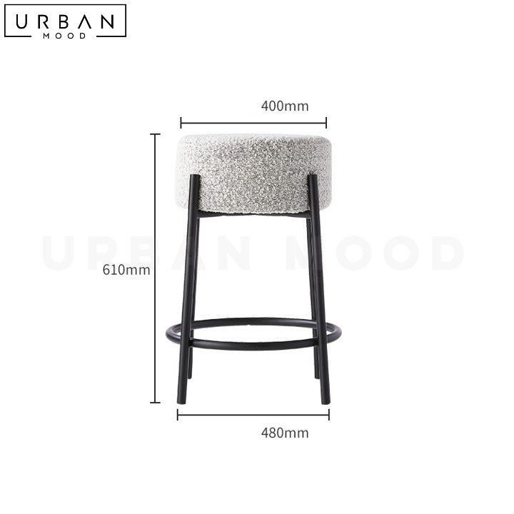 ROBYN Modern Boucle Bar Stool