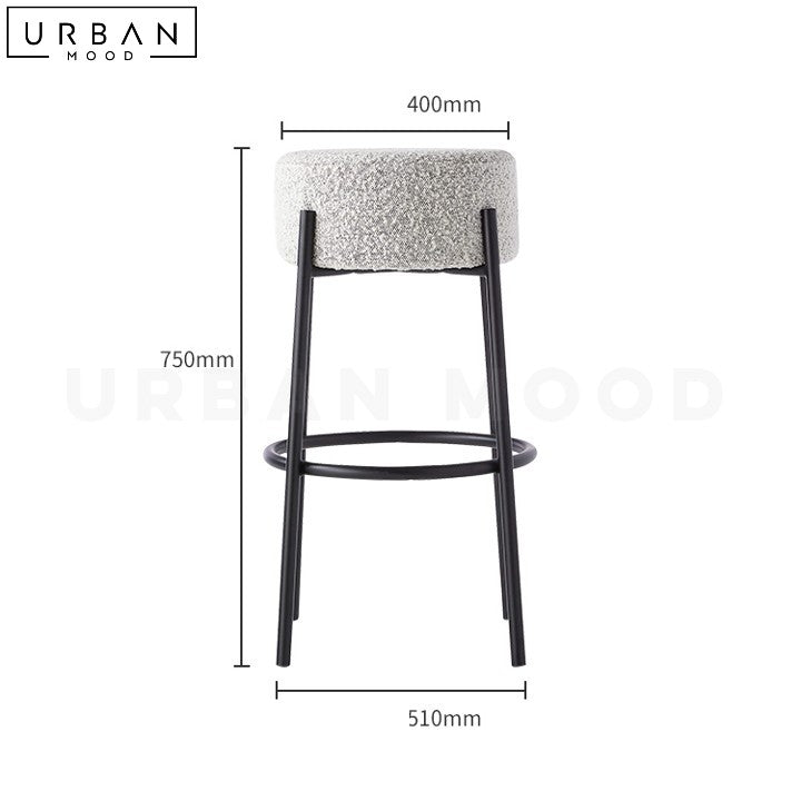 ROBYN Modern Boucle Bar Stool