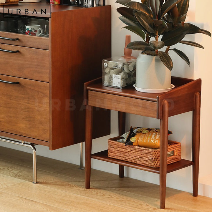 ROCHELLE Rustic Solid Wood Bedside Table