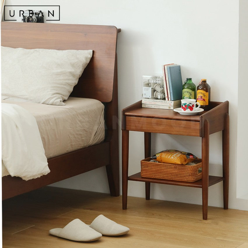ROCHELLE Rustic Solid Wood Bedside Table