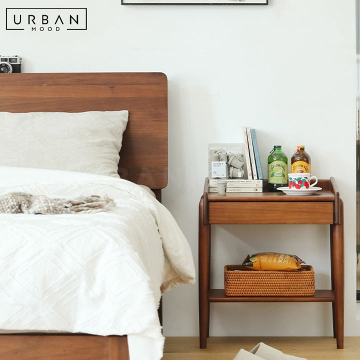 ROCHELLE Rustic Solid Wood Bedside Table