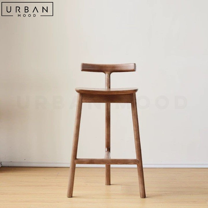 ROMANA Modern Solid Wood Bar Stool