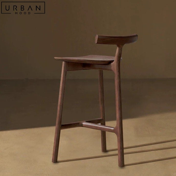 ROMANA Modern Solid Wood Bar Stool