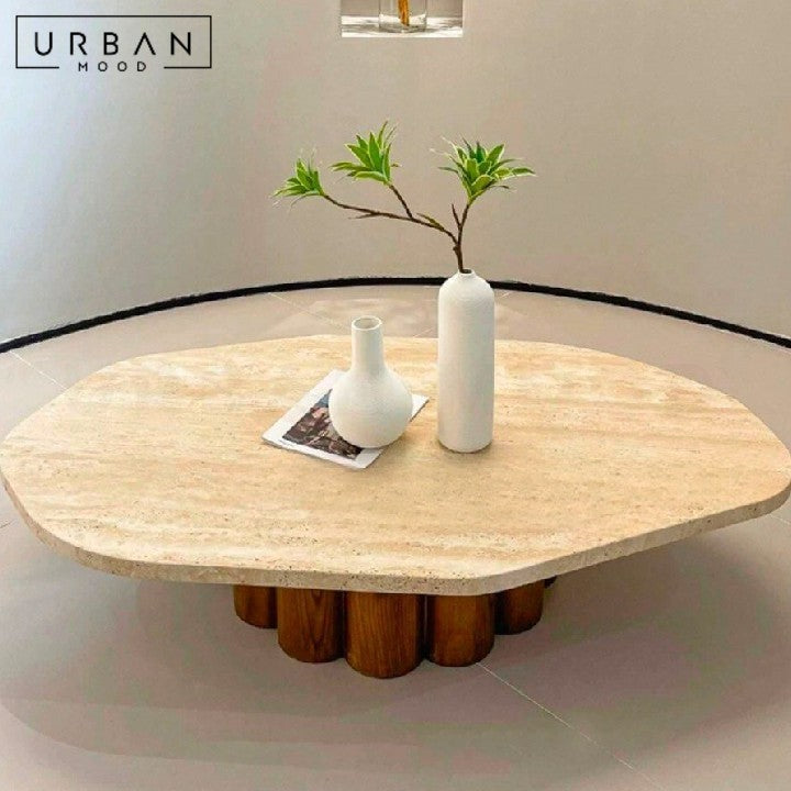 ROSAS Modern Travertine Coffee Table