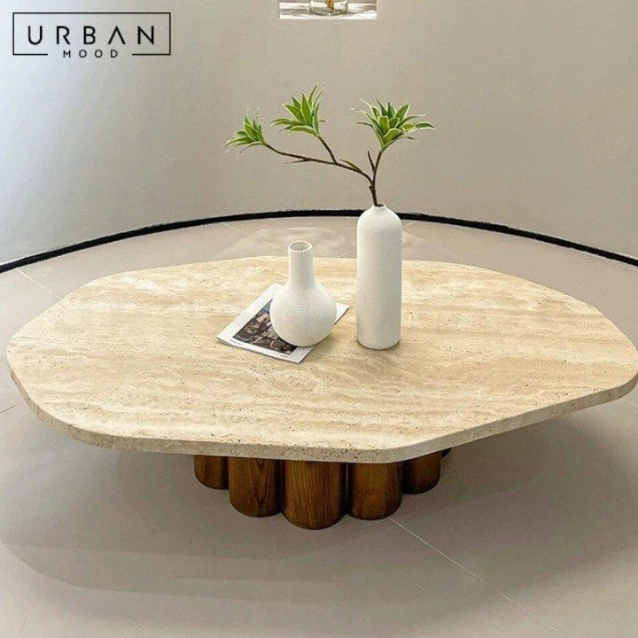 ROSAS Modern Travertine Coffee Table