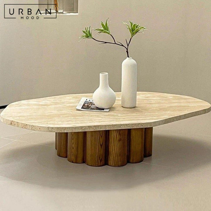 ROSAS Modern Travertine Coffee Table