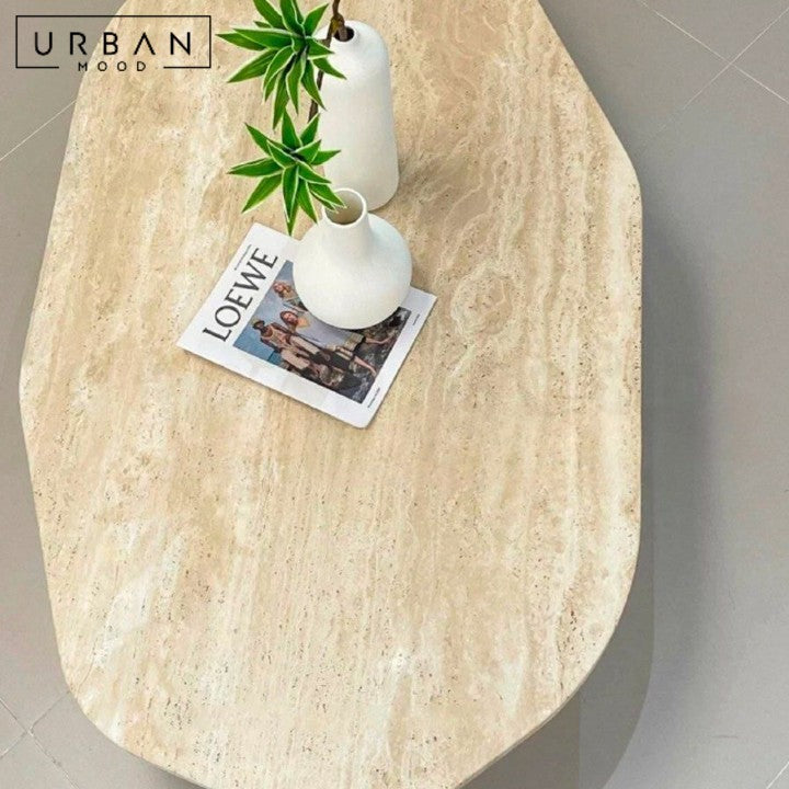 ROSAS Modern Travertine Coffee Table
