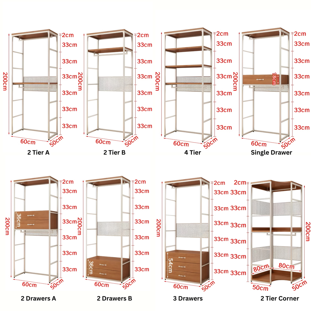 ROSETTE Modern Open Concept Wardrobe - Urban Mood Singapore