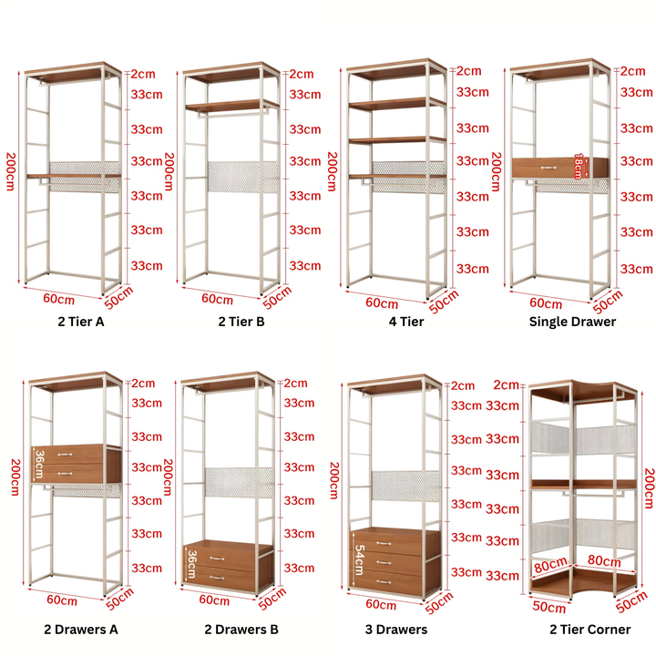 ROSETTE Modern Open Concept Wardrobe - Urban Mood Singapore