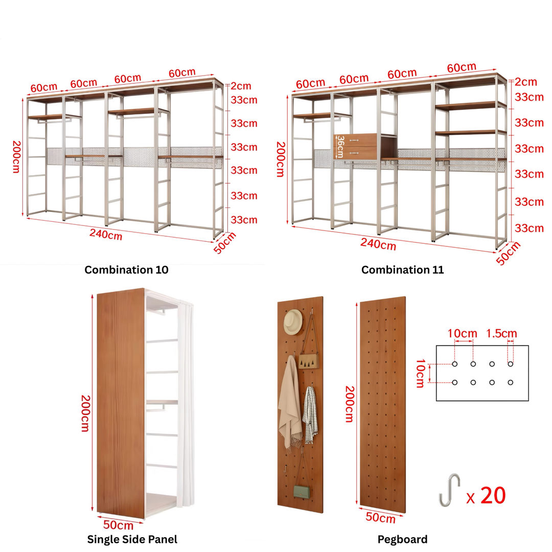 ROSETTE Modern Open Concept Wardrobe - Urban Mood Singapore