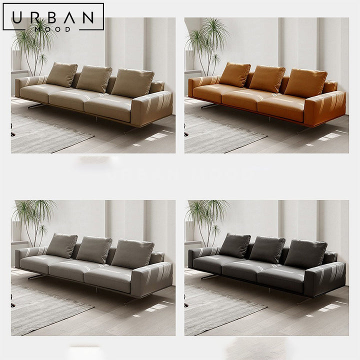 ROTHMAN Modern Leather Sofa