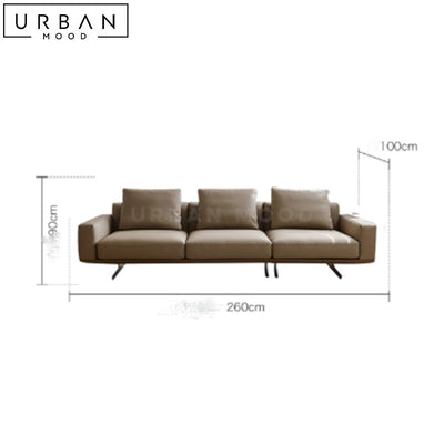 ROTHMAN Modern Leather Sofa