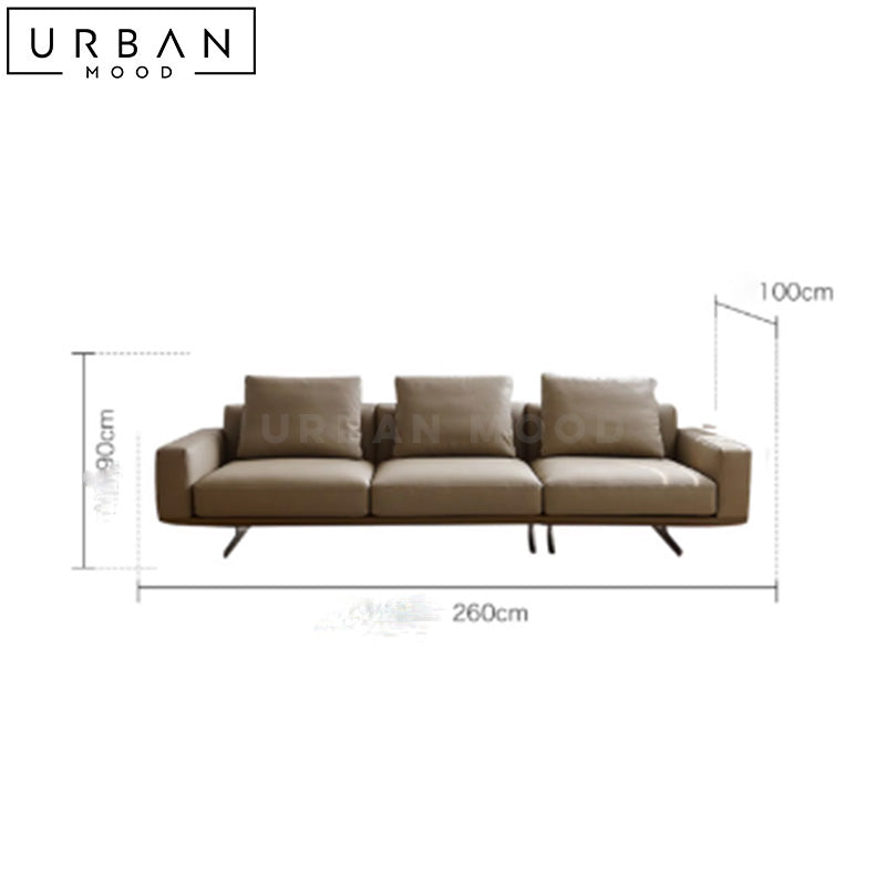 ROTHMAN Modern Leather Sofa