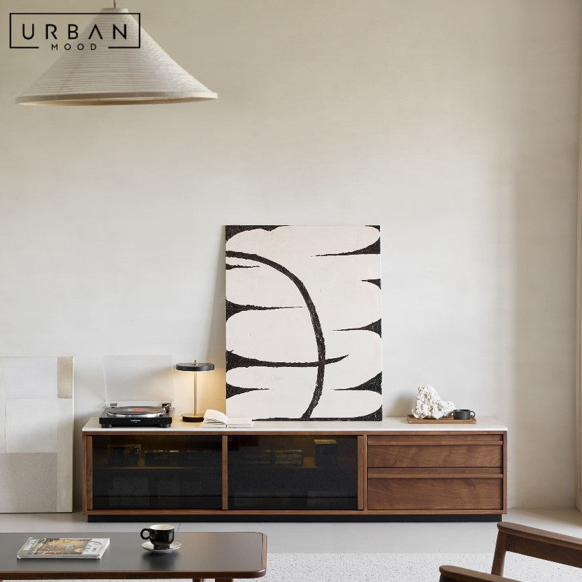 ROVEL Modern Solid Wood TV Cabinet