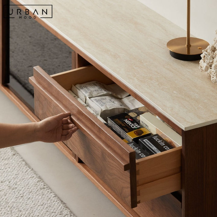 ROVEL Modern Solid Wood TV Cabinet