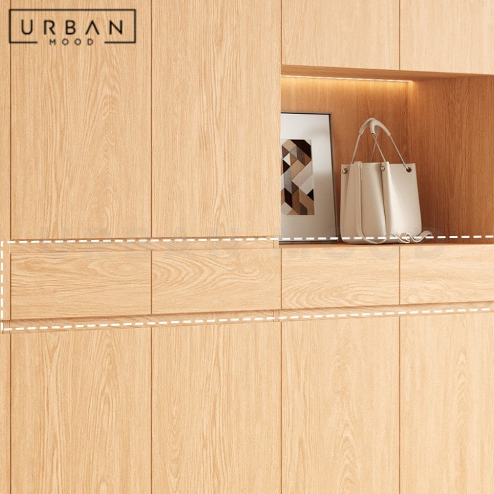 ROXAS Modern Solid Wood Oak Shoe Cabinet