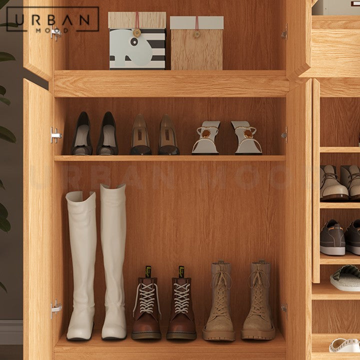 ROXAS Modern Solid Wood Oak Shoe Cabinet