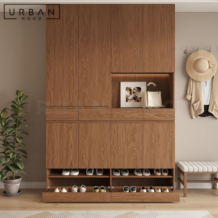 ROXAS Modern Solid Wood Oak Shoe Cabinet