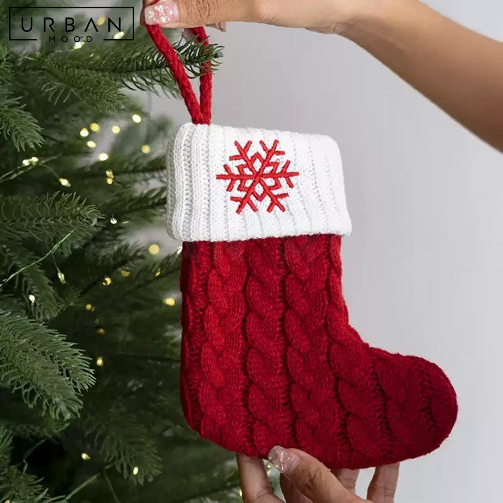 RUDOLF Christmas Tree Knit Stocking