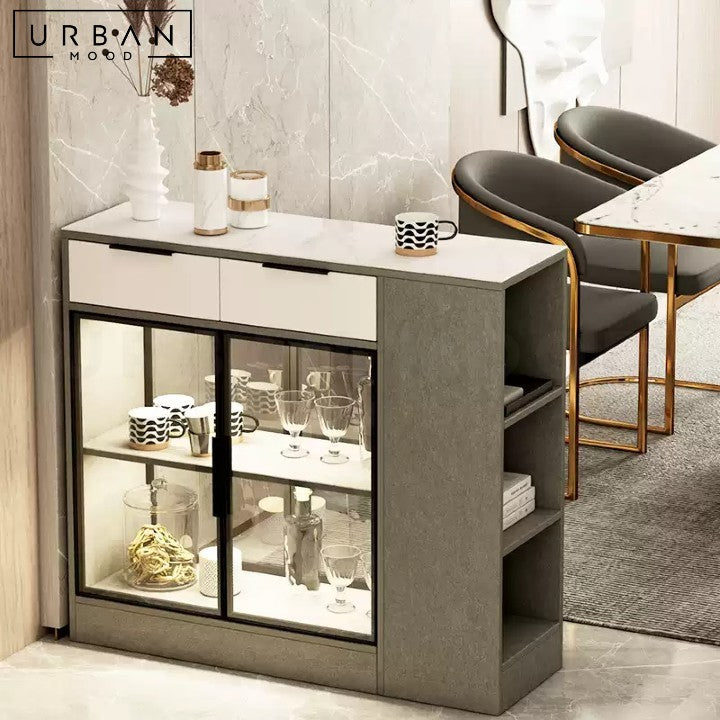 RUZANNA Modern Sintered Stone Bar Table Cabinet