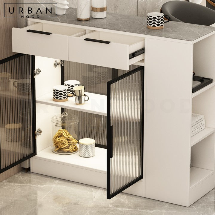 RUZANNA Modern Sintered Stone Bar Table Cabinet