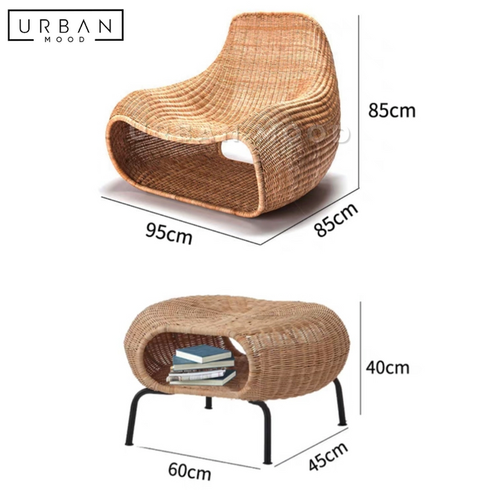 RHYOS Modern Outdoor Rattan Lounge Chair