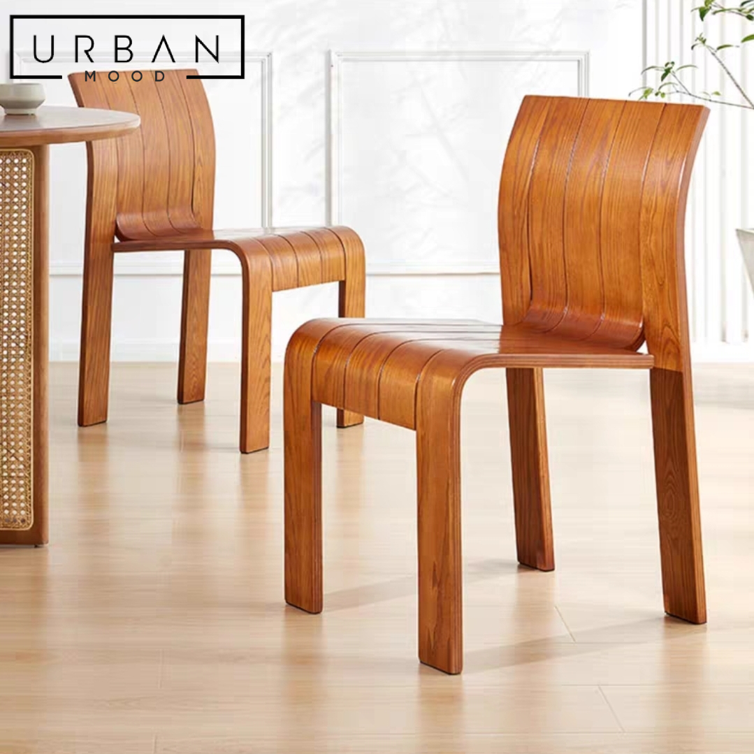 Premium | RIVEN Japandi Solid Wood Dining Chair