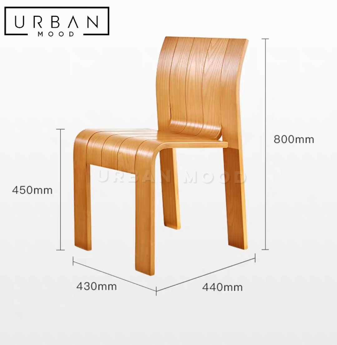 Premium | RIVEN Japandi Solid Wood Dining Chair