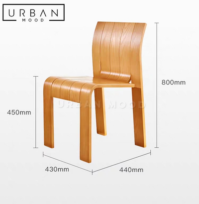 Premium | RIVEN Japandi Solid Wood Dining Chair