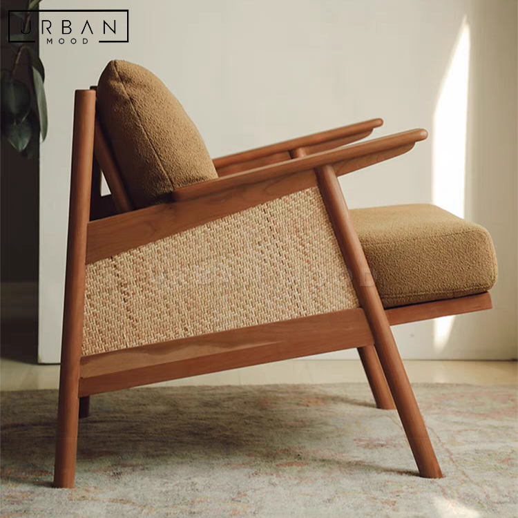 RODEX Rustic Solid Wood Armchair
