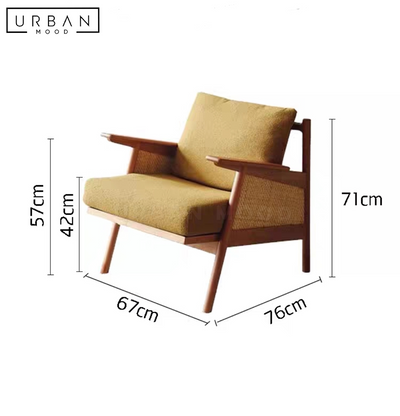 RODEX Rustic Solid Wood Armchair