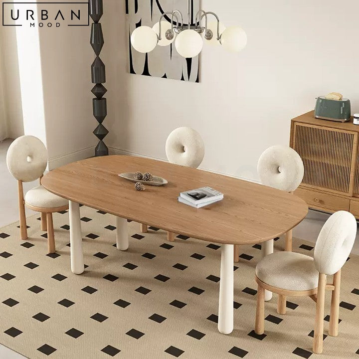 SAARY Japandi Solid Wood Dining Table