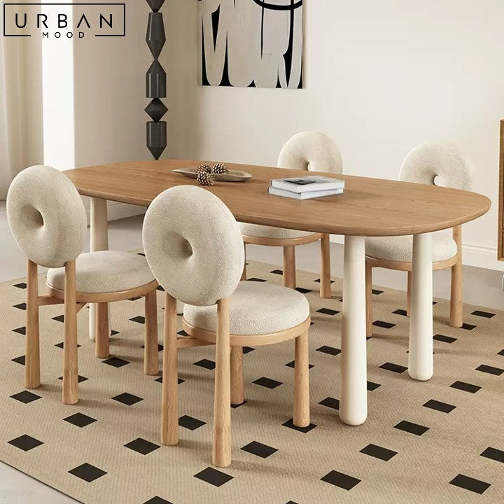 SAARY Japandi Solid Wood Dining Table