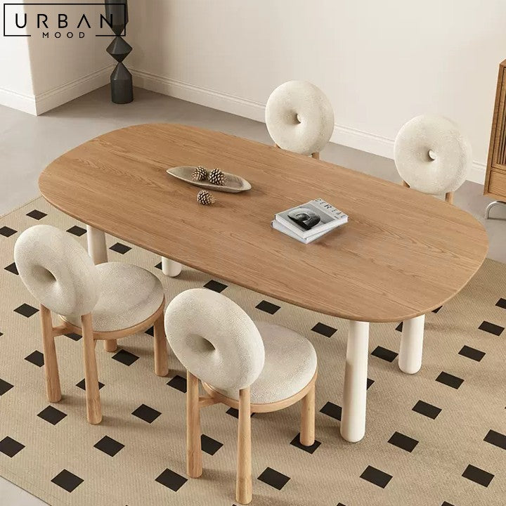 SAARY Japandi Solid Wood Dining Table