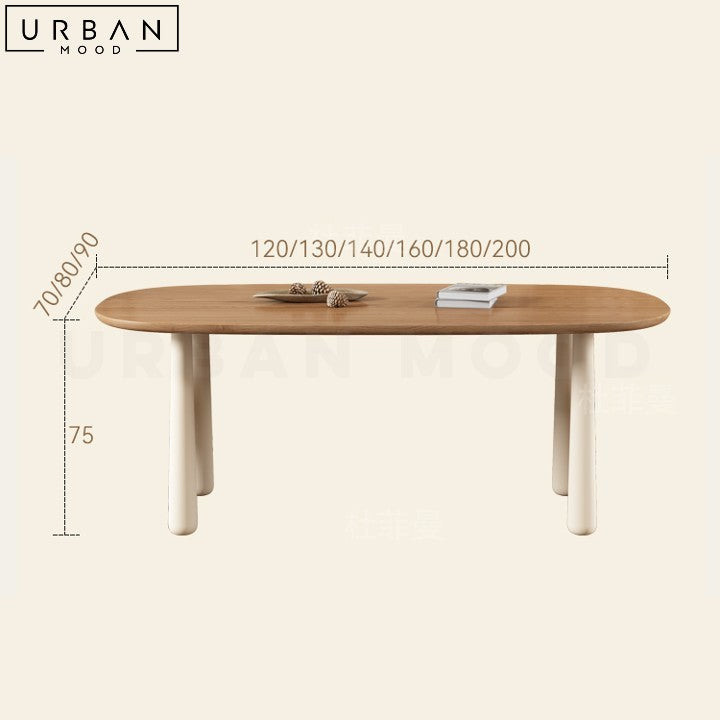SAARY Japandi Solid Wood Dining Table