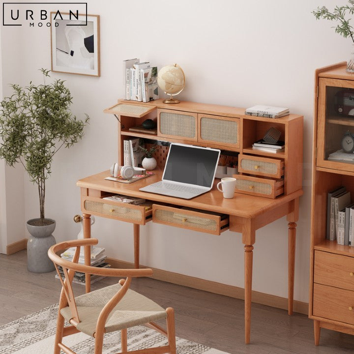 SADE Japandi Solid Wood Study Table