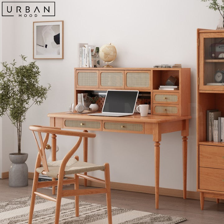 SADE Japandi Solid Wood Study Table