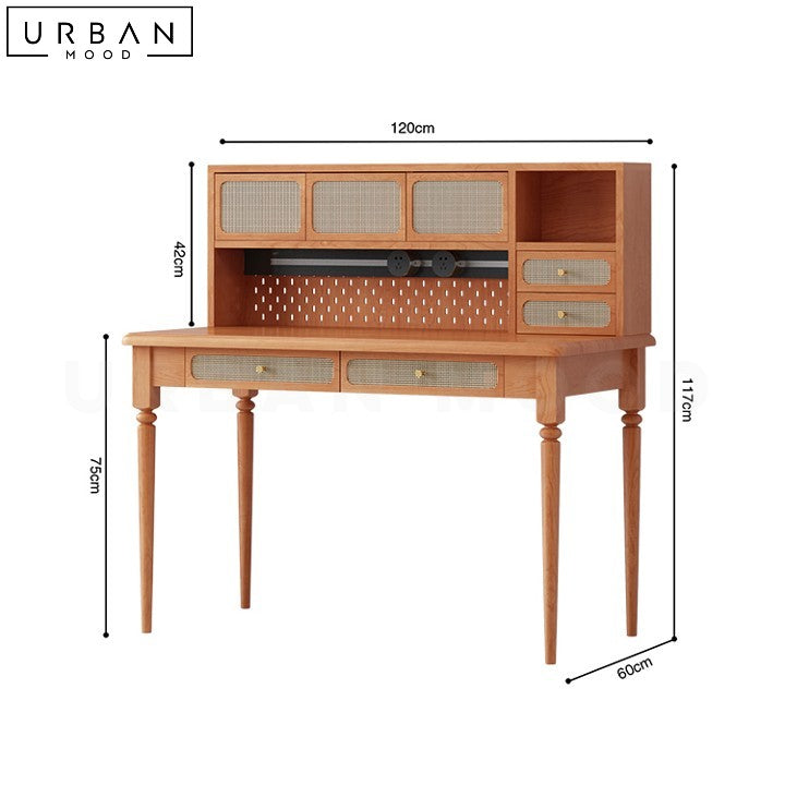 SADE Japandi Solid Wood Study Table