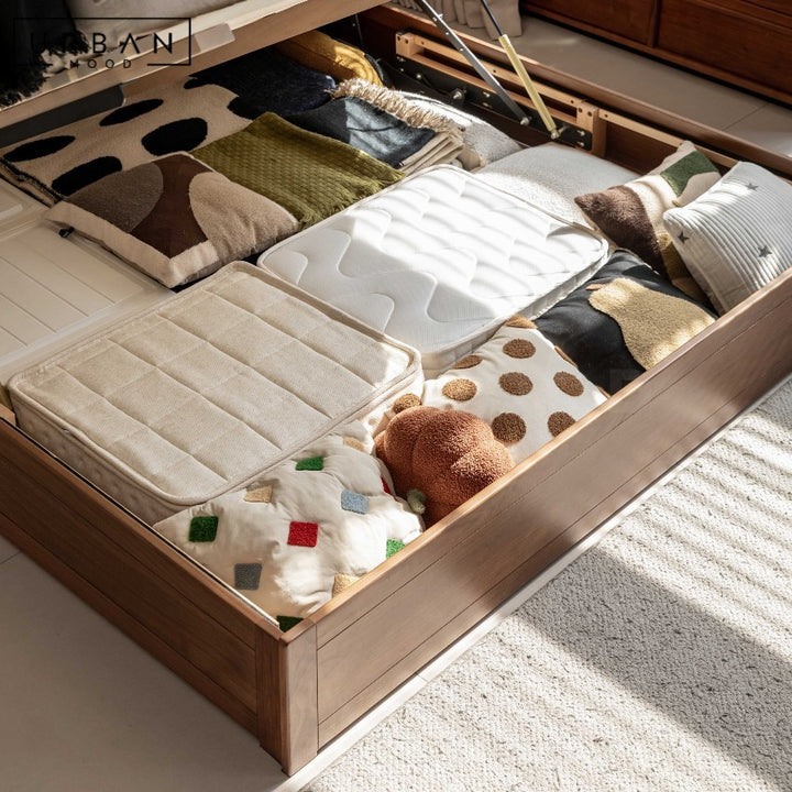 SANFORT Modern Solid Wood Storage Bedframe